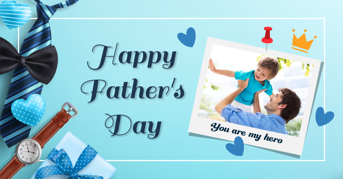 Father's Day Creative Poster Facebook Ads Blue
