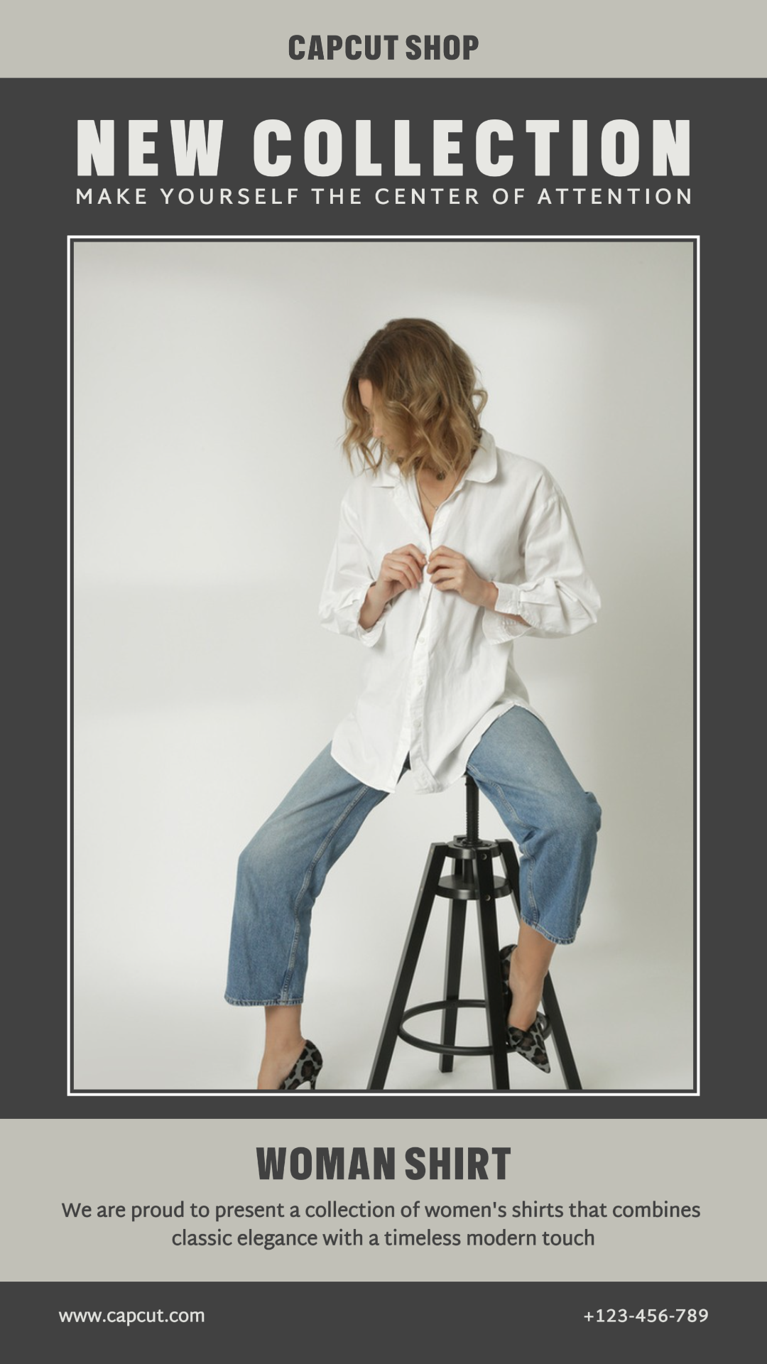 Ropa Y Zapatos Marketing Cartel Camisa Instagram Historia Gris