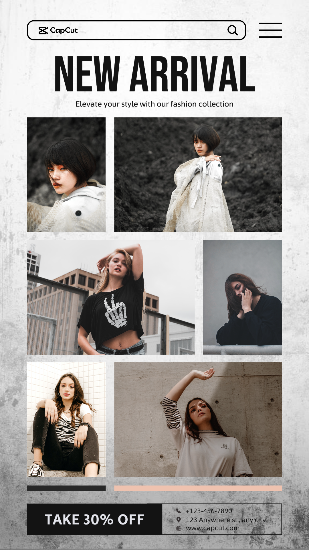 6 Pantalla de moda con imagen multiproducto