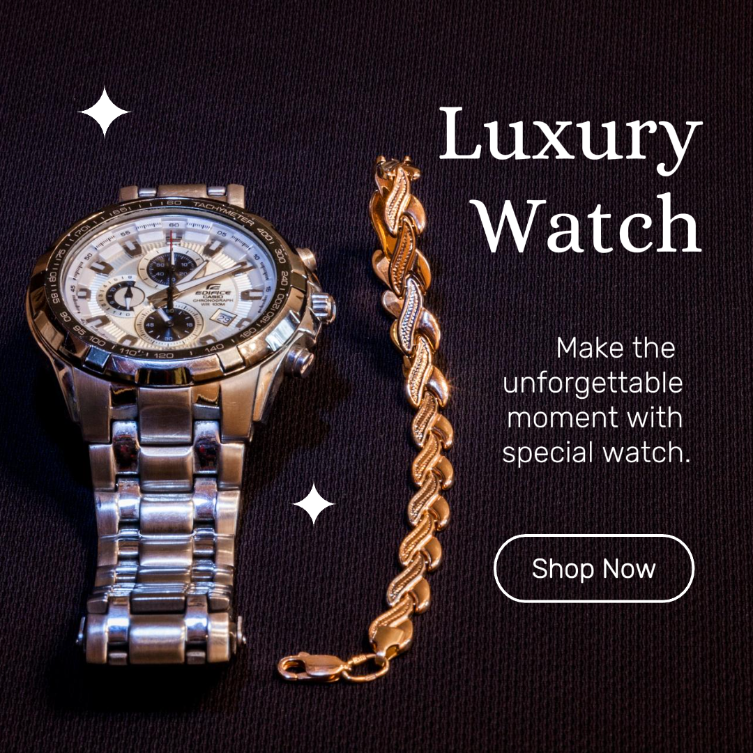 Reloj De Lujo Joyas Instagram Post Dark Minimalista