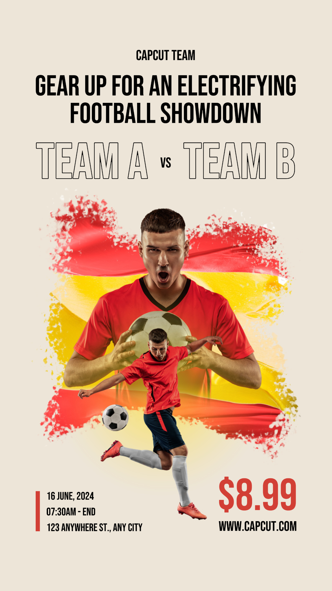 Poster Pemasaran Pertandingan Pertandingan Sepak Bola Promosi Instagram Story Gaya Modern