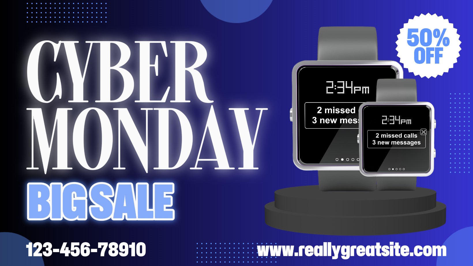 Cyber Monday Watch Promo Facebook Cover