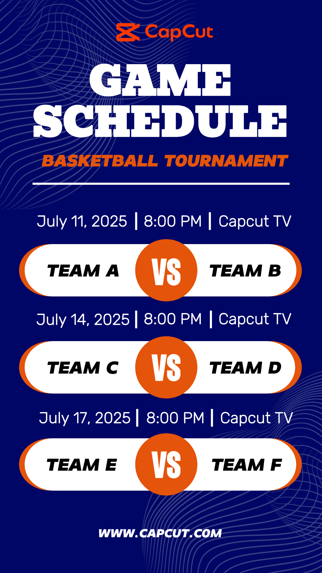 Esportes e Partida Pôster criativo Programação do torneio de basquete História do Instagram