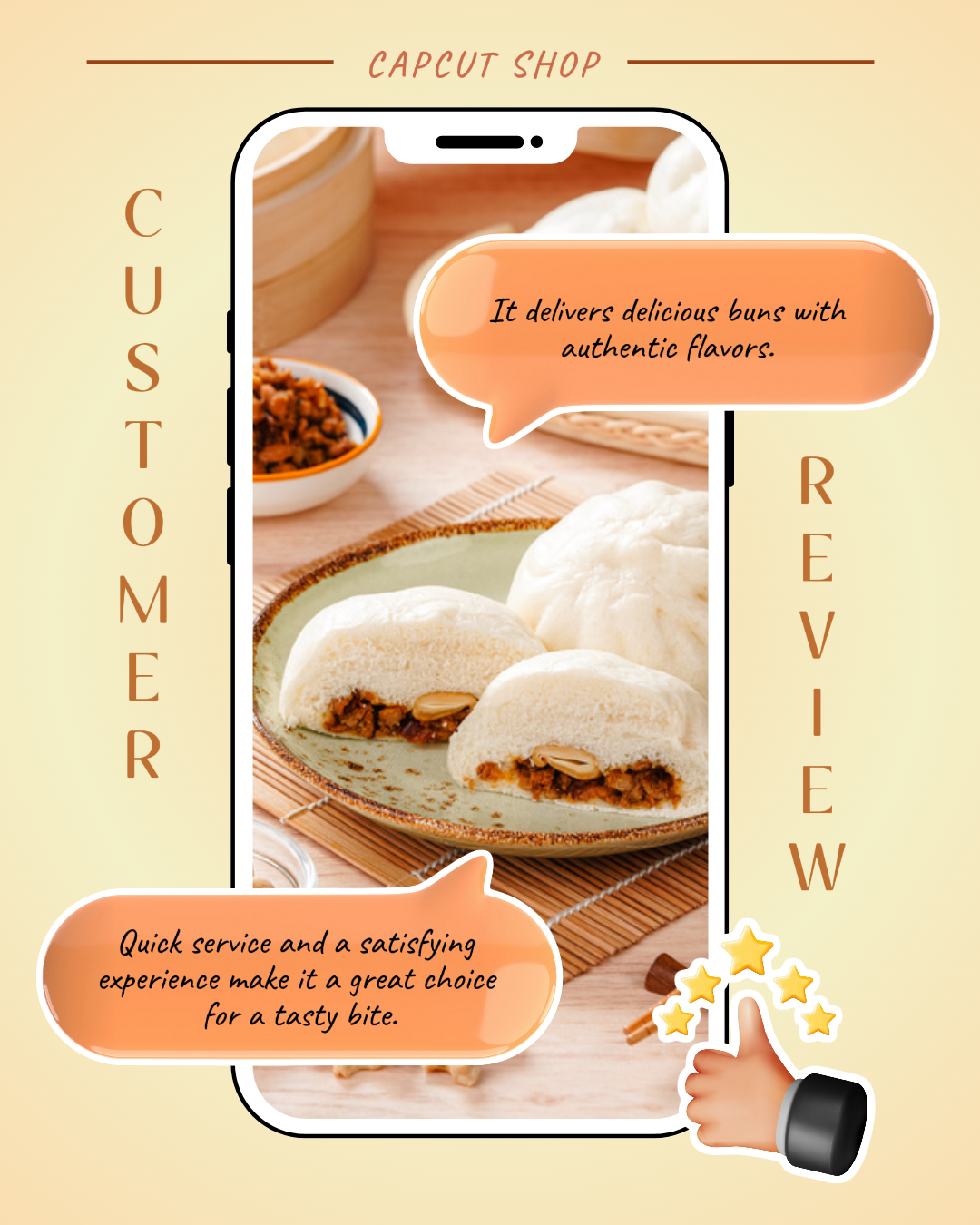 Essen Kreatives Poster Kundenbewertung Instagram Portrait Chinesisches Essen