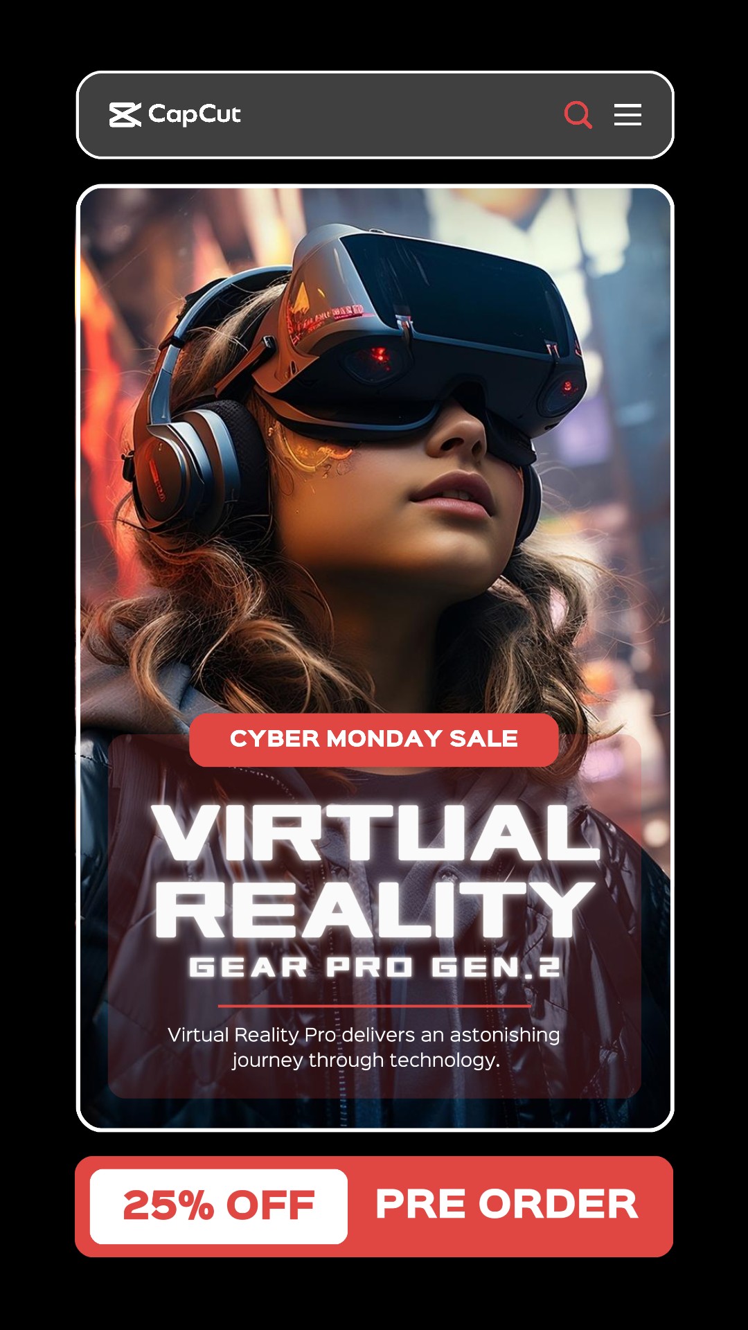 Virtual Reality Cyber Monday Sale Promotion Website