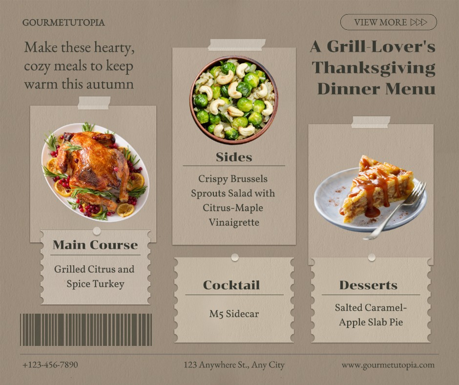 Food Grill-Lover's Thanksgiving Menu Facebook Post