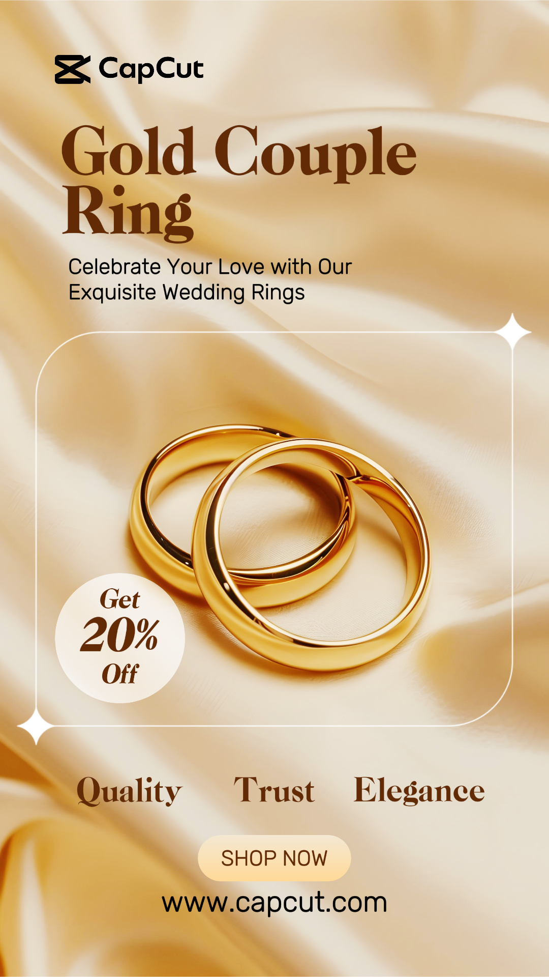 Promosi Produk Perhiasan dan Aksesori Instagram Story Gold Couple Ring Peach Brown