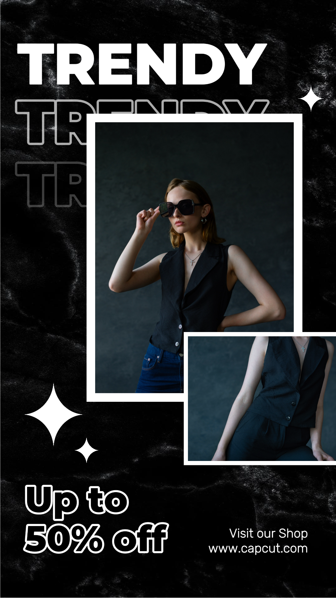 Minimalist Collage - Marketing Poster TikTok Post Dark Aesthetic Urban Trendy Fashion