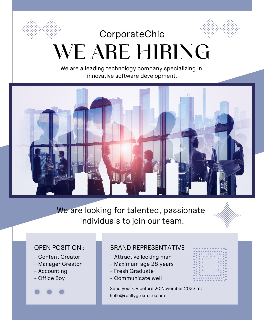 Entreprise Nous embauchons Instagram Portrait