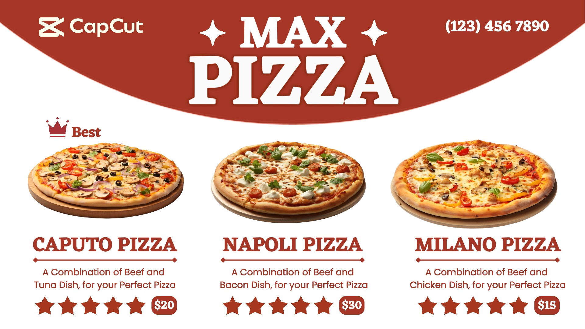 Food Pizza Menu Page