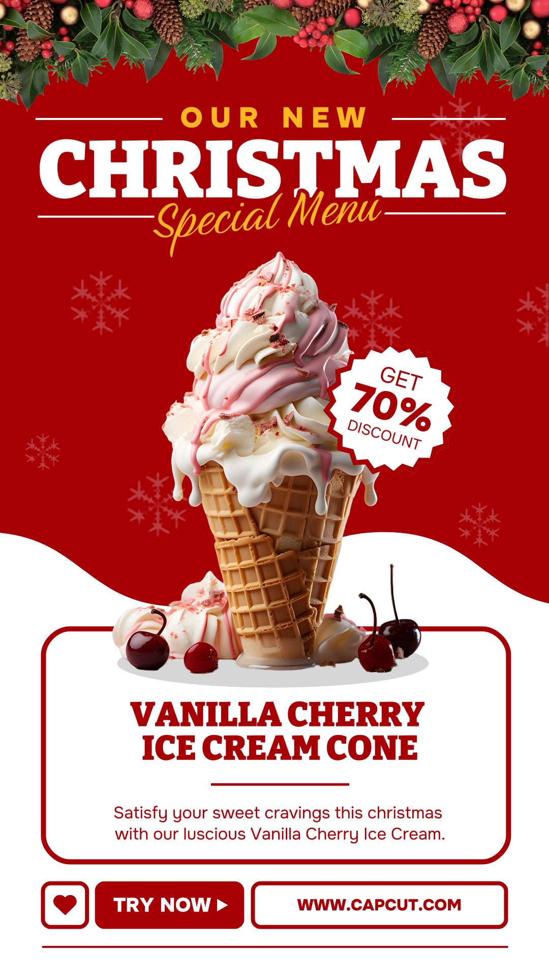 Weihnachts-Eiscreme Instagram Story