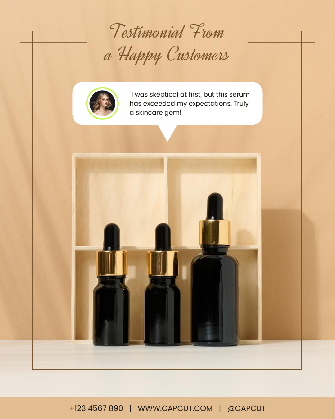 Depoimento de produtos para cuidados com a pele para postagem no Instagram 