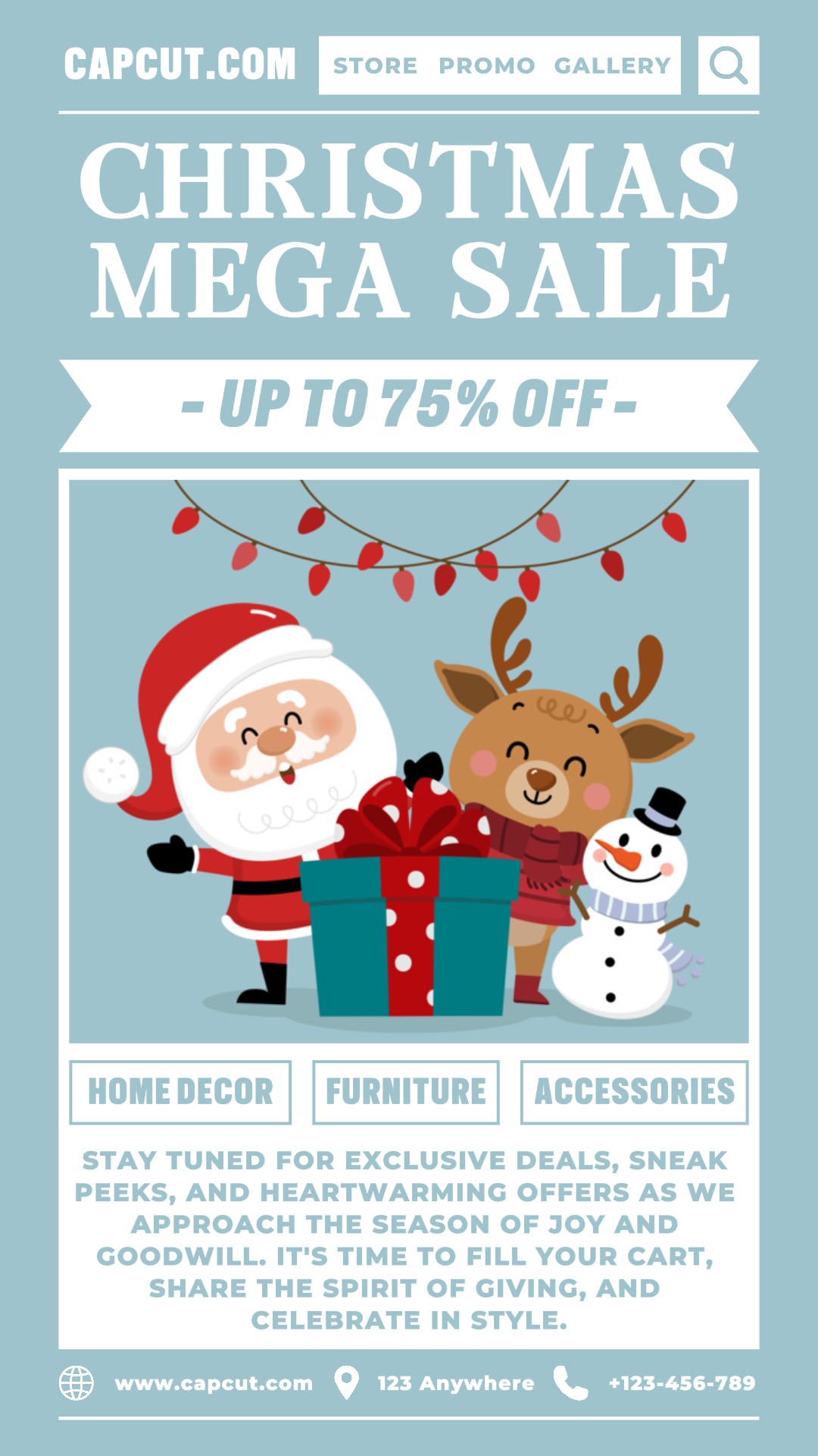 크리스마스 메가 세일 포스터 프로모션 인스타 스토리