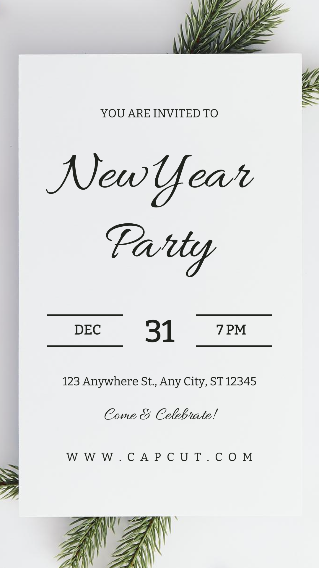 Invitación De Fiesta De Año Nuevo Historia De Instagram