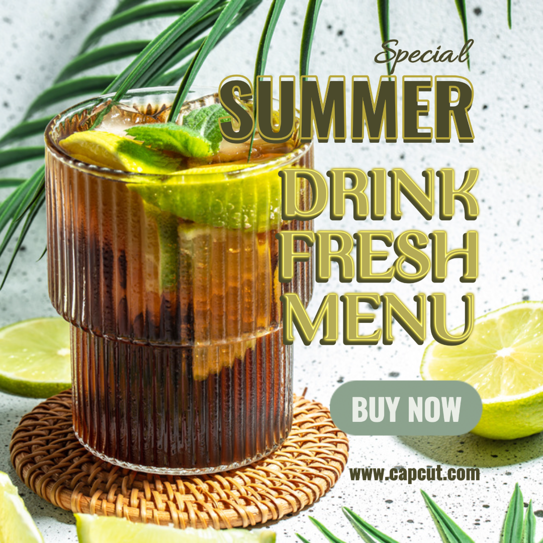 Aliments et boissons boisson d'été menu frais post instagram 