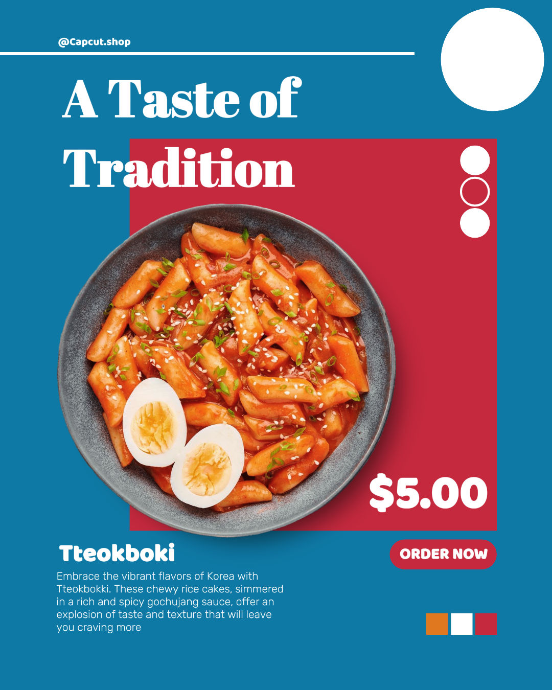 Tteokboki publicación de instagram de promoción de comida coreana