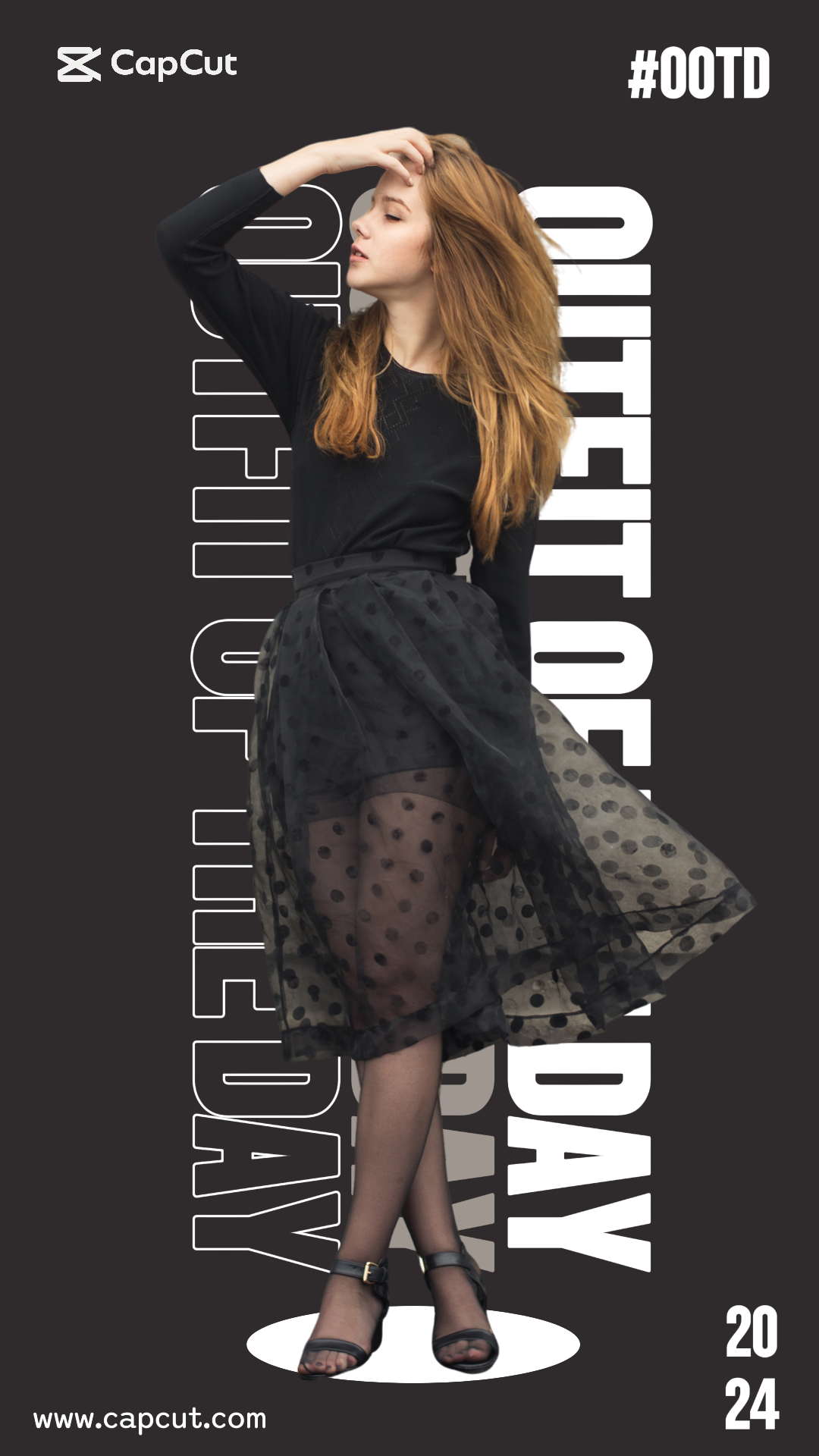 Cartel de marketing de ropa y zapatos Moda OOTD Historia de Instagram Negro