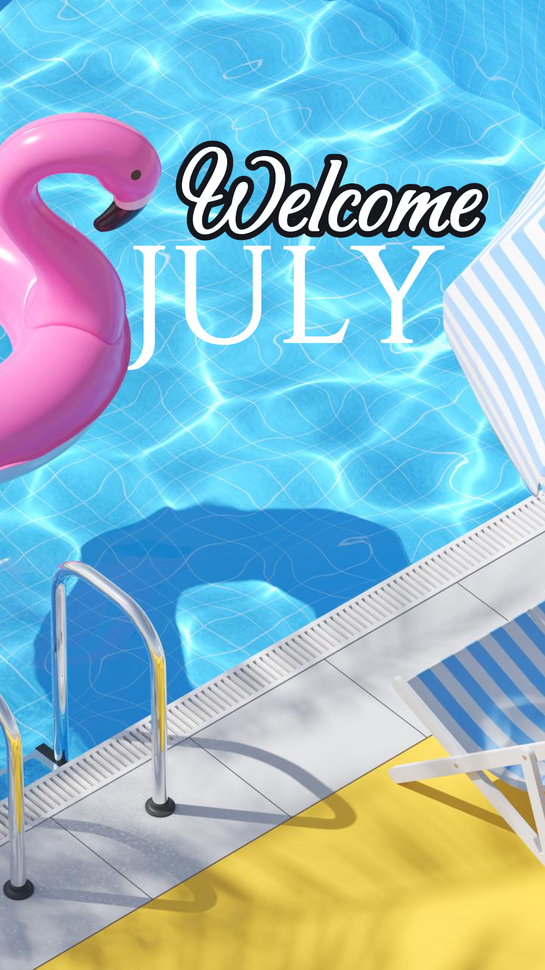 Hola julio póster creativo póster de instagram océano azul