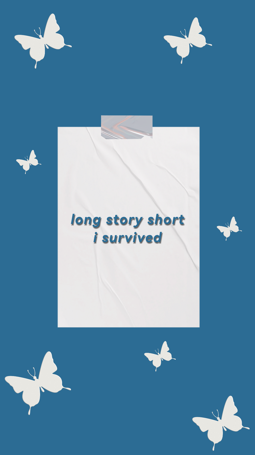 Tapete Kreatives Poster Blau Weiß Schmetterling