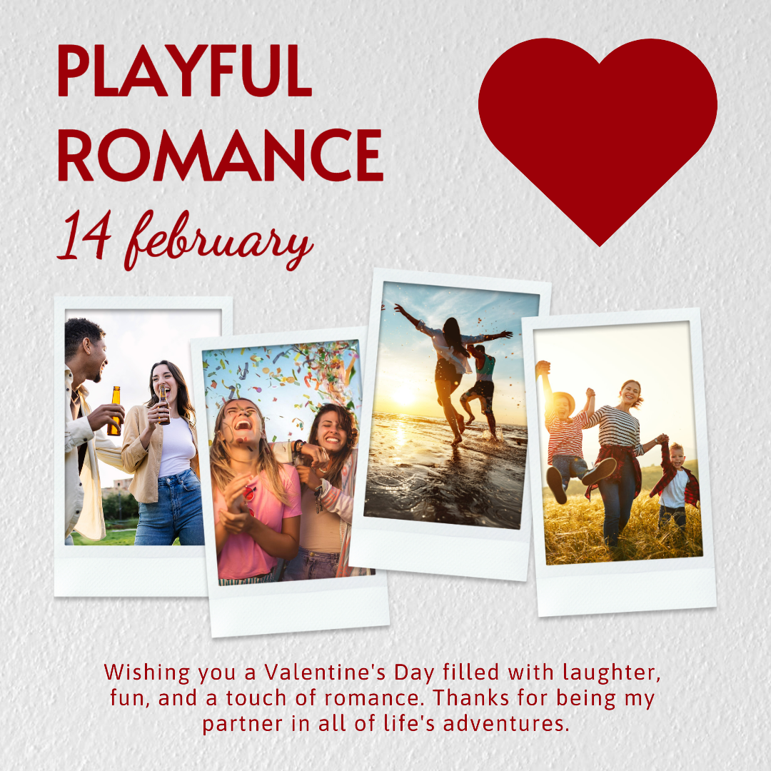 Día de San Valentín Tarjeta de deseos sin marketing Publicación de Instagram con fotos de collage