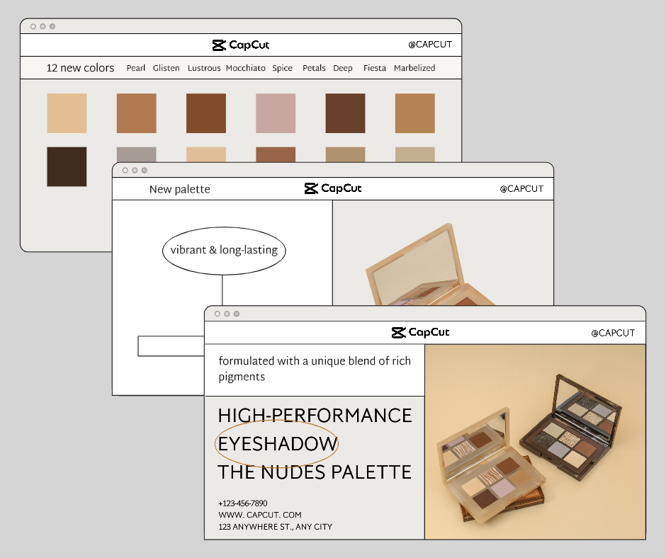 Affichage des ombres à paupières beauté et soins personnels minimal