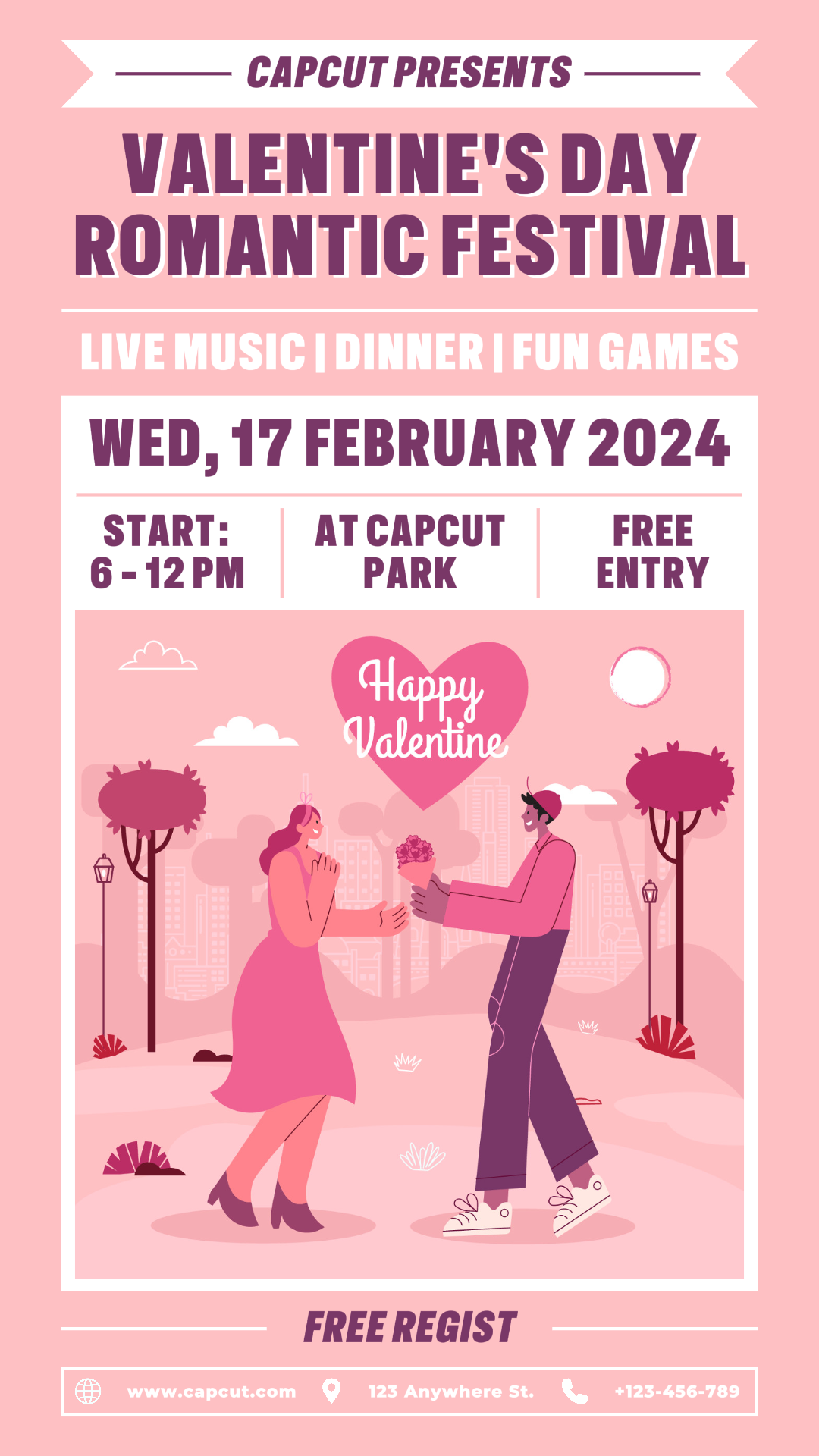 Promotion de l'affiche du festival romantique de la Saint-Valentin TikTok Post