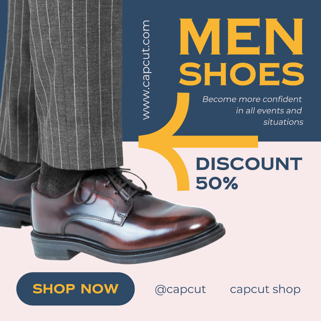 Kleidung und Schuhe Marketing Poster Instagram Post Dunkelblau