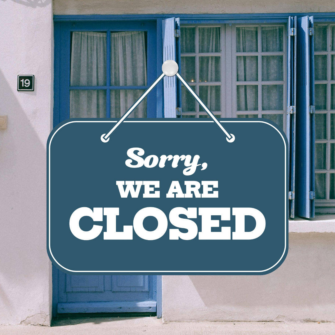 Business And Office Creative Poster Instagram Sorry We Are Closed Blue
