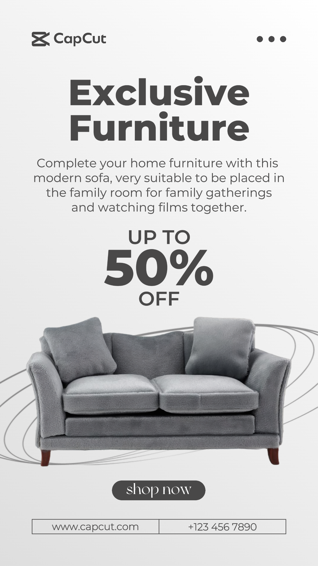 Venda exclusiva de móveis Instagram Story