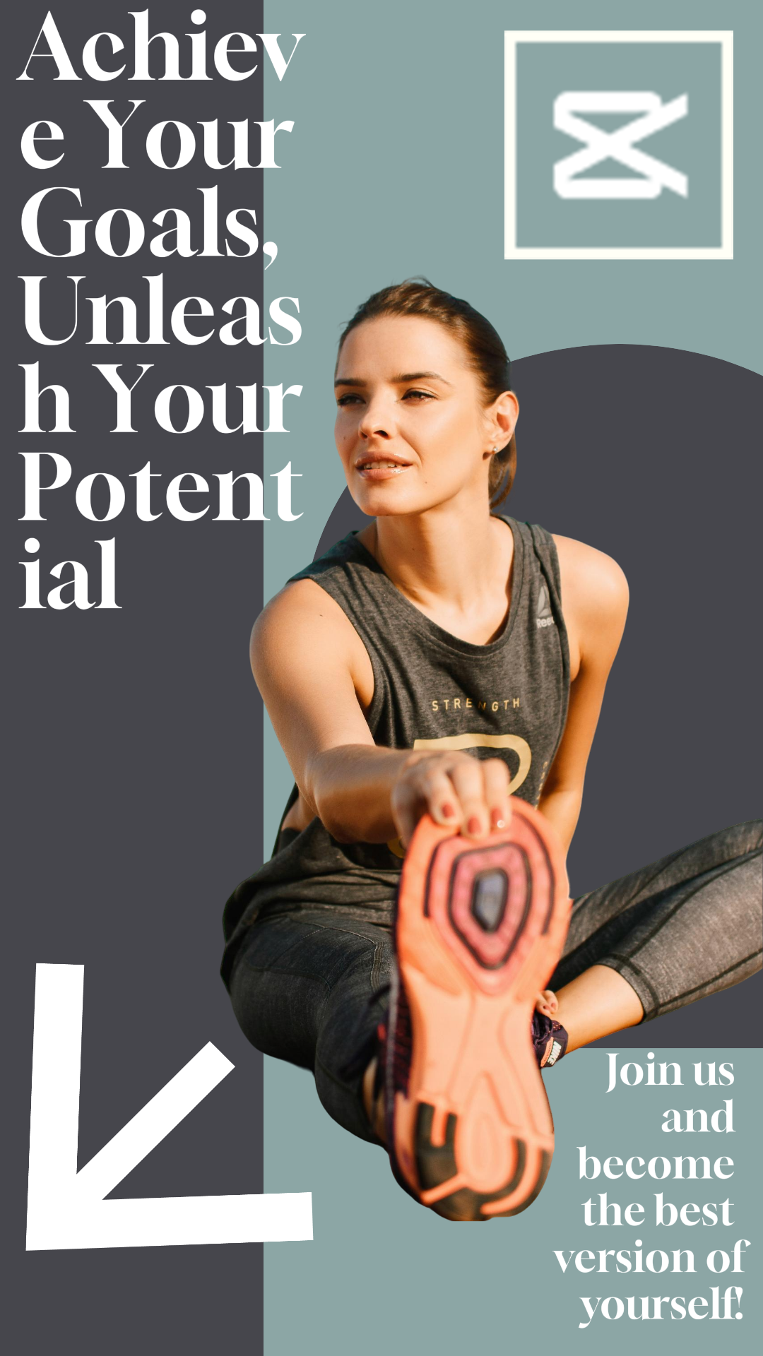 Annonce d'entraînement et de remise en forme Marketing Instagram Story Gris