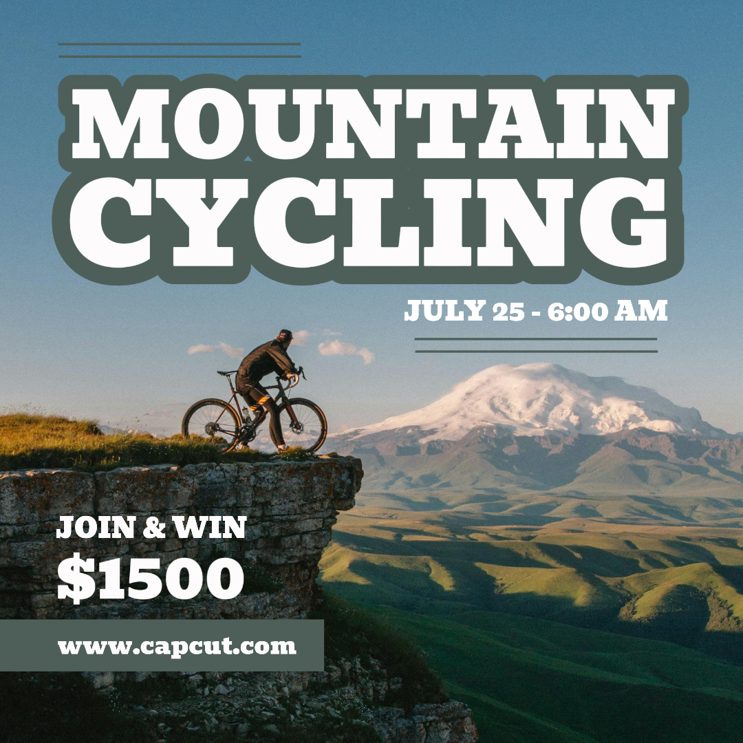 Cartel de marketing de deportes y partidos Ciclismo Instagram Post Blanco Verde