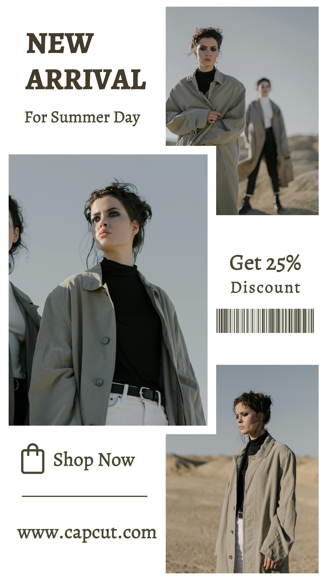 Minimalist Collage Marketing Poster Clothing Industry Tiktok Simple Aesthetic