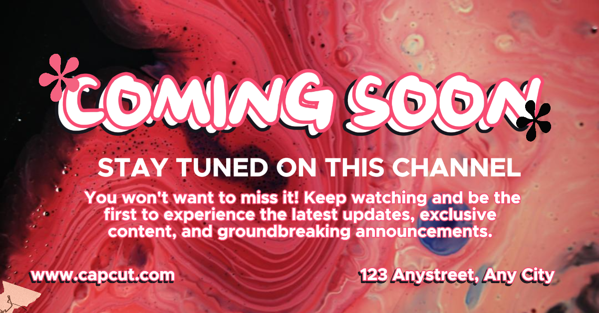 Poster pemasaran industri umum iklan Facebook segera hadir dengan tema merah muda kosong