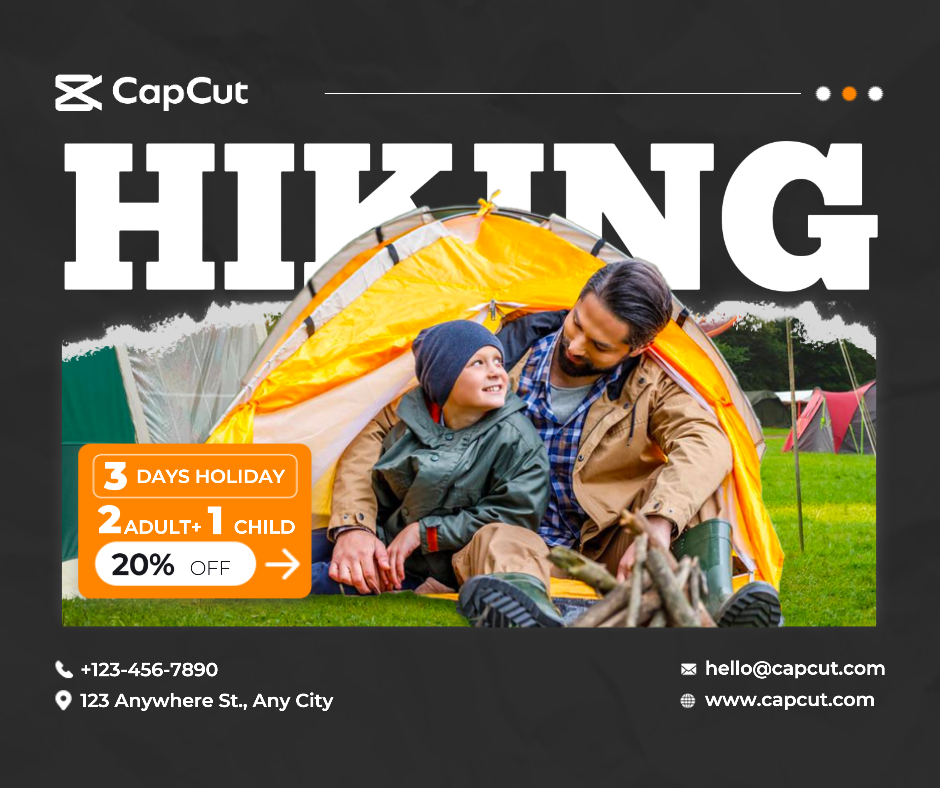 Activité de camping en mouvement style simple