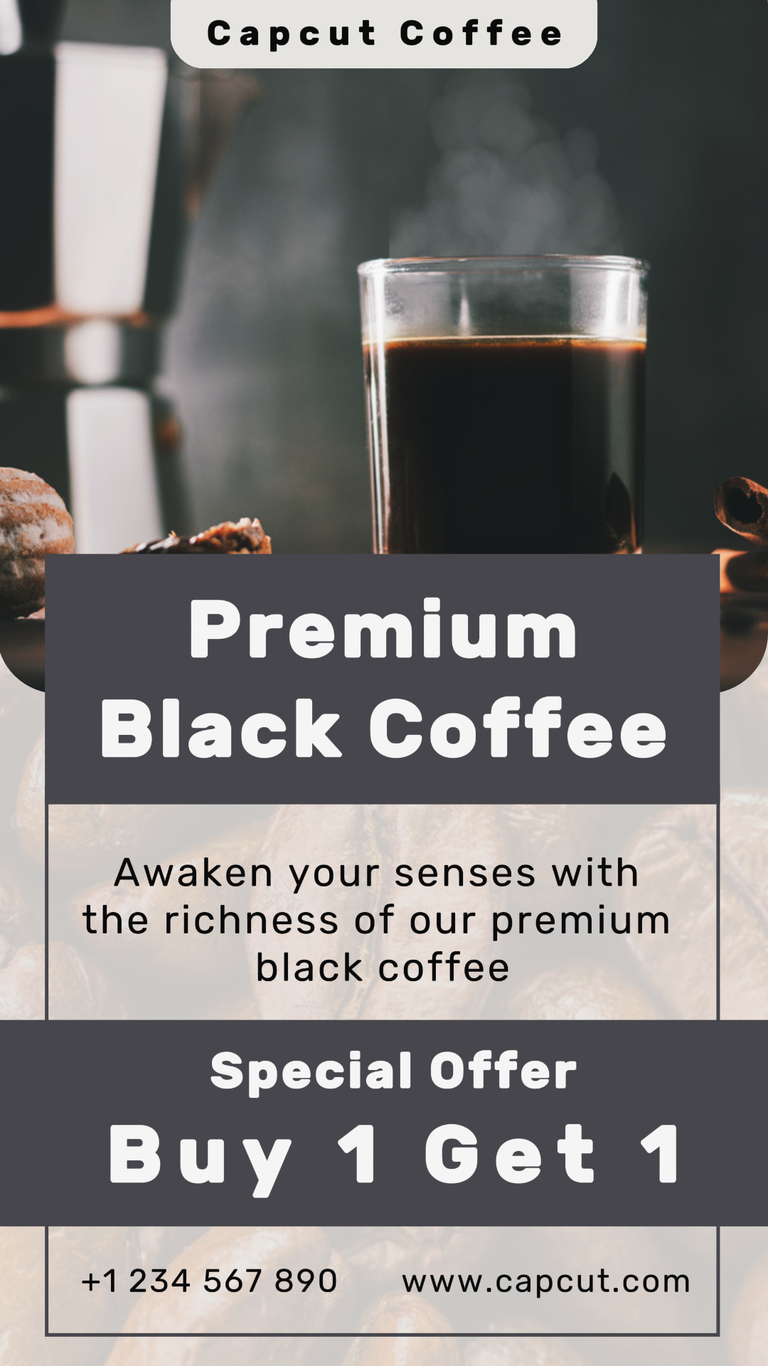 Cerita Instagram Promosi Kopi Hitam Premium