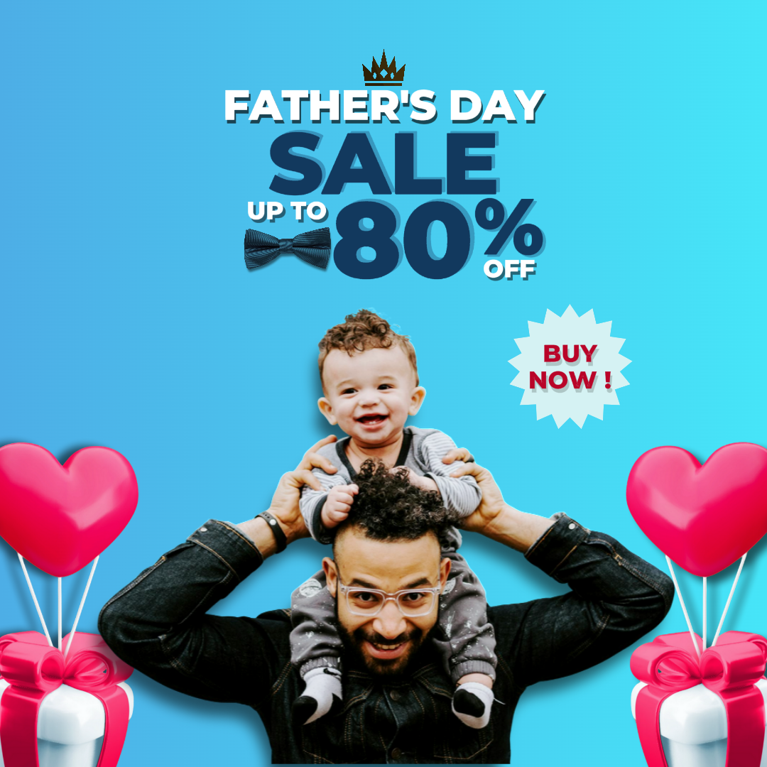 Affiche marketing de la fête des pères post Instagram bleu 