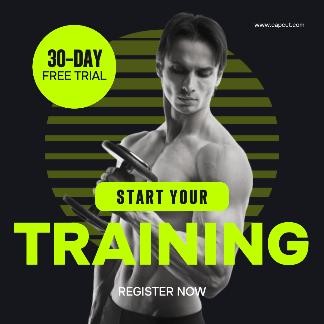 Workout and fitness - Marketing Poster - Instagram Post - Black and Neon Green Theme