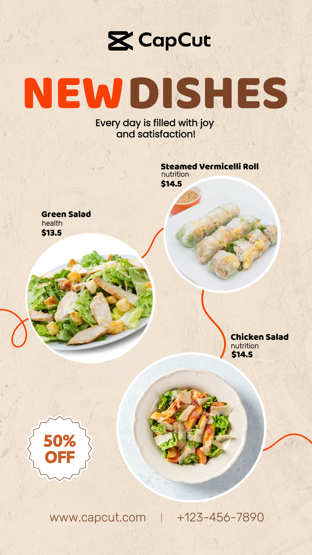 Exhibición de platos de alimentos Estilo minimalista