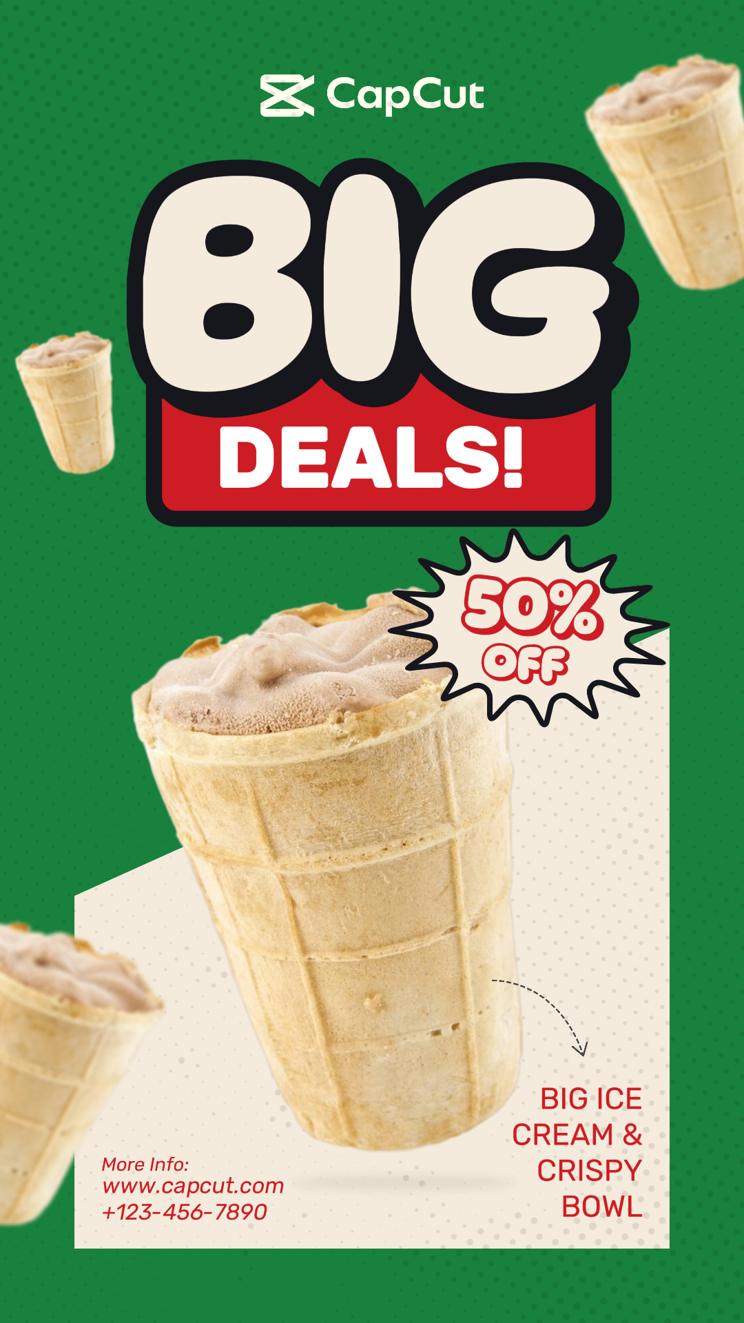 Penawaran besar promosi cerita instagram es krim