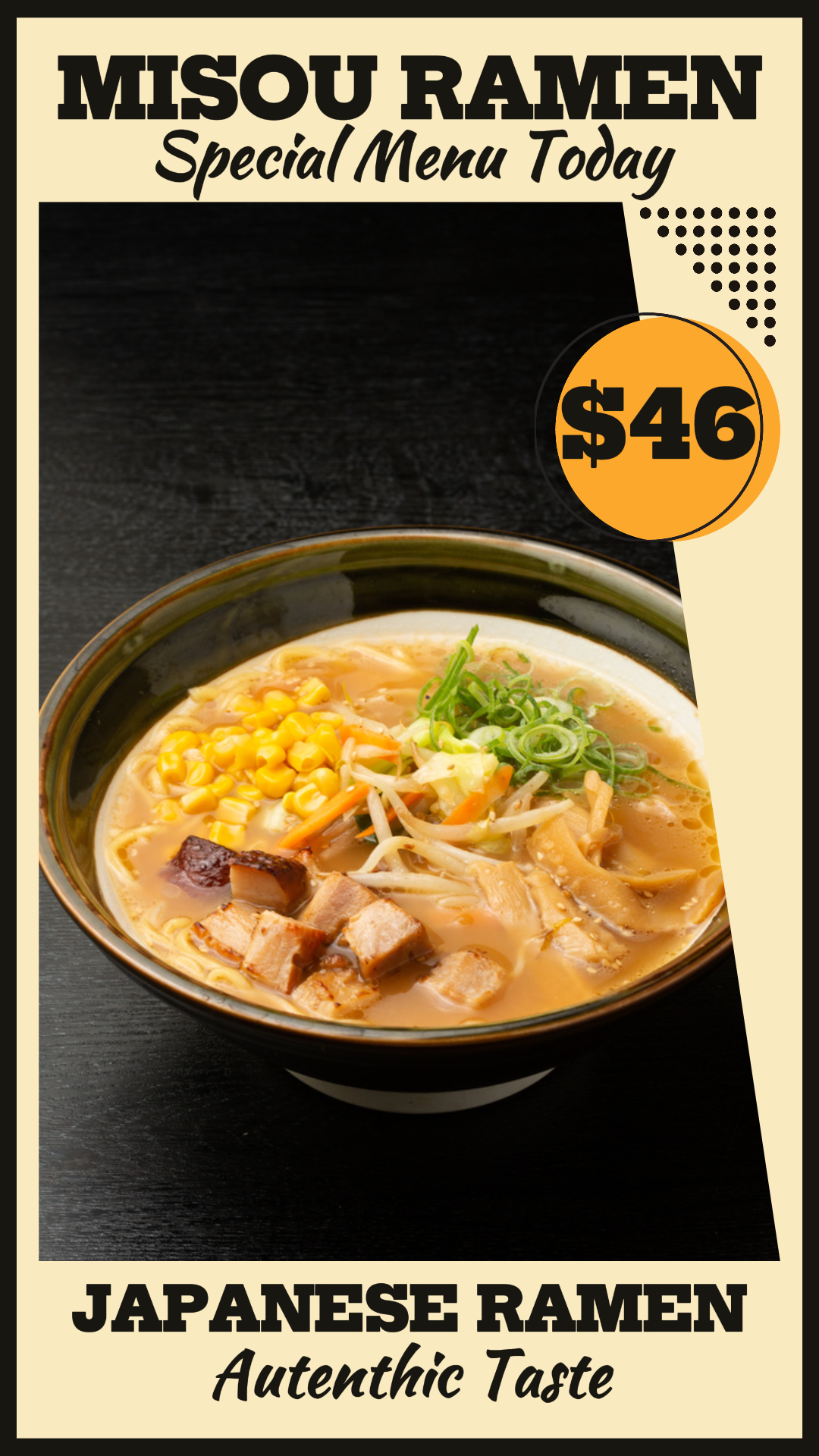 Comida Miso Ramen Menu Especial História Do Instagram