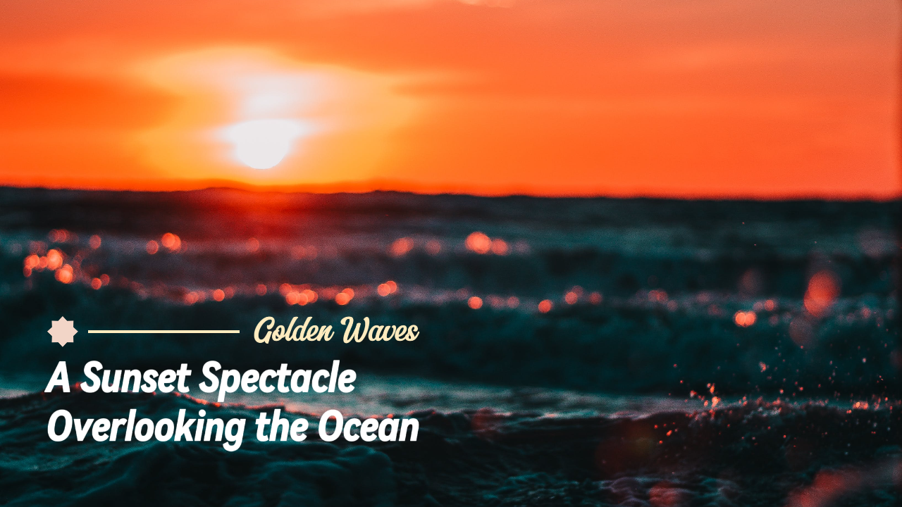 유튜브 썸네일 - 브이로그 황금빛 물결 바다가 내려다보이는 일몰 광경