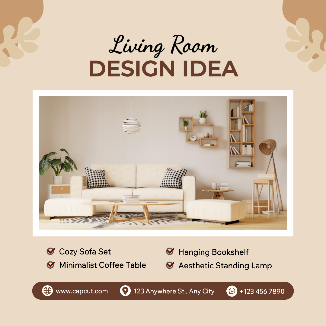 Household Accessories and Furniture Product Display Instagram Post Living Room Design Idea