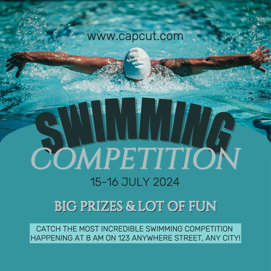 Sports and Match Marketing poster swimming Instagram post swimming competition 