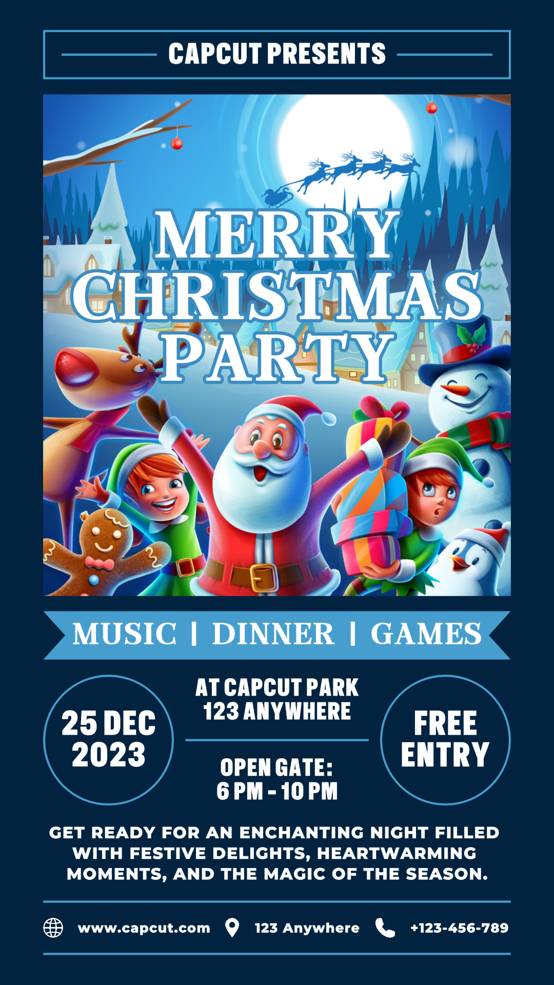 Poster de promoção da festa de feliz natal TikTok Post