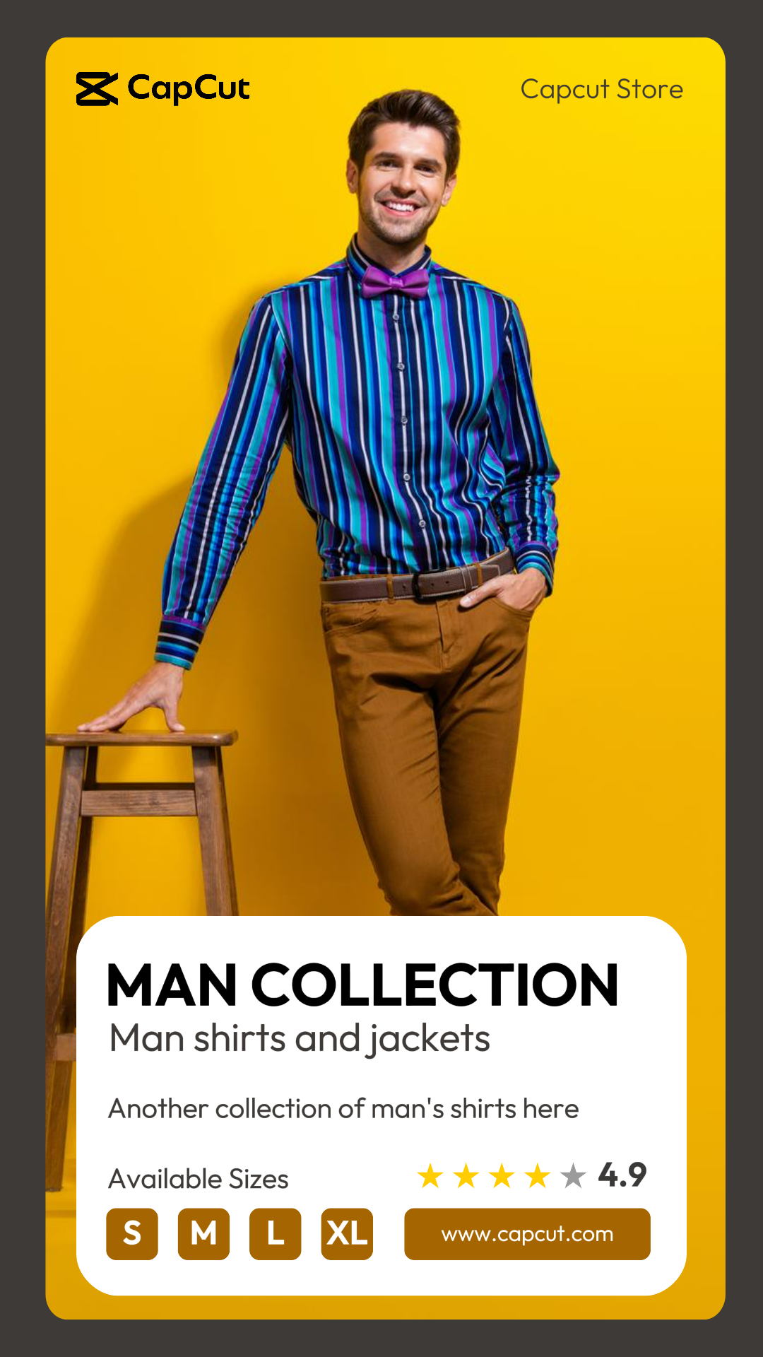 Vêtements de mode pour hommes Instagram Story Minimaliste foncé et jaune