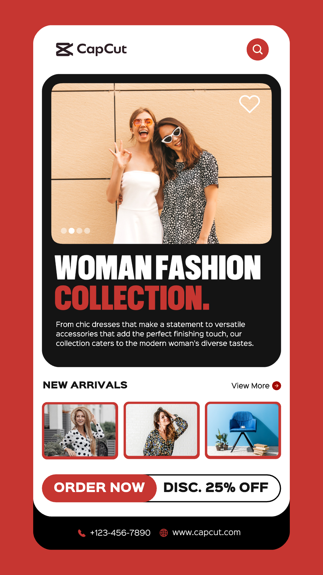 Woman Fashion Collection Promotion UI Style Story