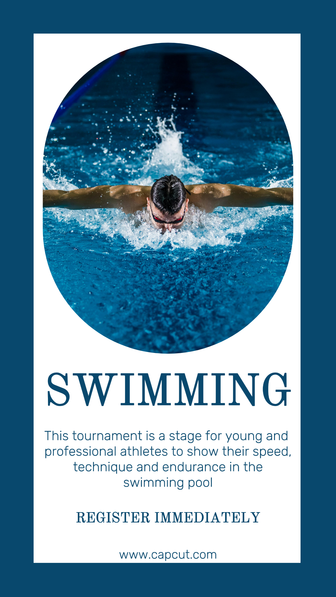 Sport und Spiel Schwimmbad Party kreative Poster tiktok Post blau und rosa