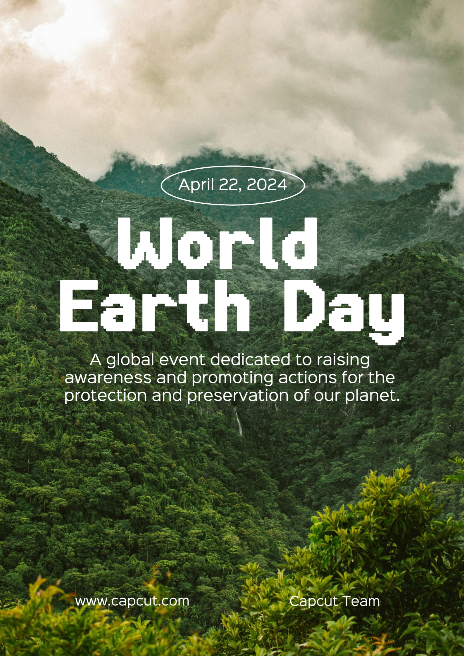 World Earth Day Creative Poster White Delicate