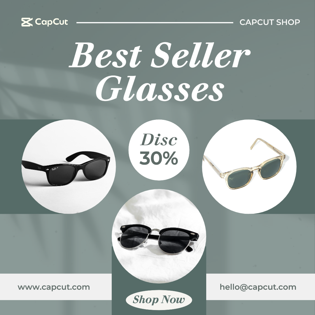 Joyas y accesorios Exhibición de productos Best Seller Promoción de gafas de sol Publicación de Instagram