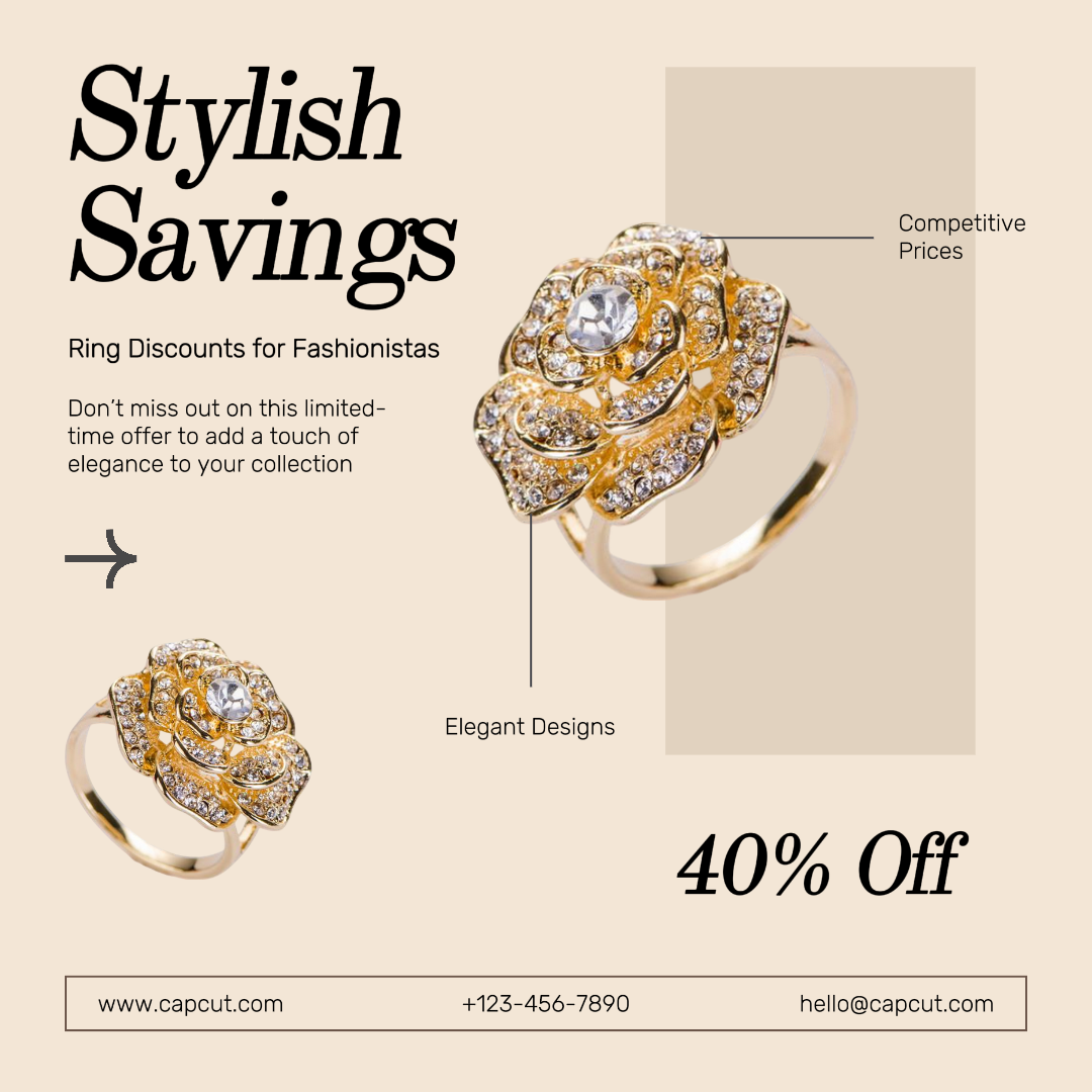 Jewelry and Accessories Marketing Poster Jewelry Rings Promotion Instagram Post